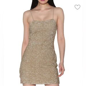 Walter Baker Elegant Maya Gold Rush Sequin Dress